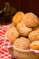 Basket of bread rolls
