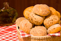Basket of bread rolls